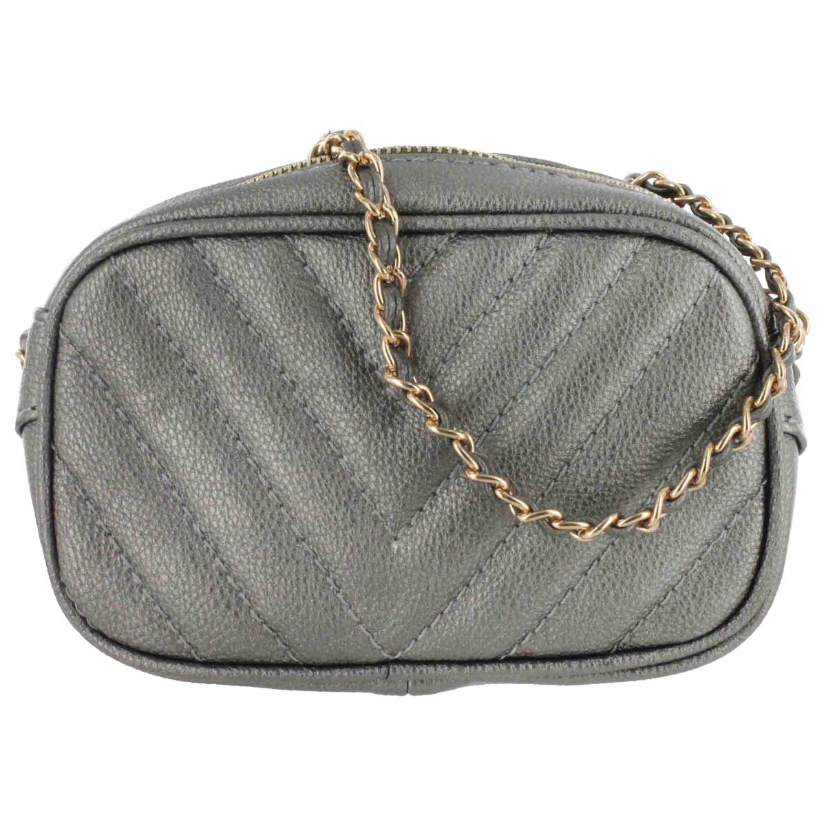 Co-Lab Women's 4169 pewter quilted mini cross body bag 4169-PWTR