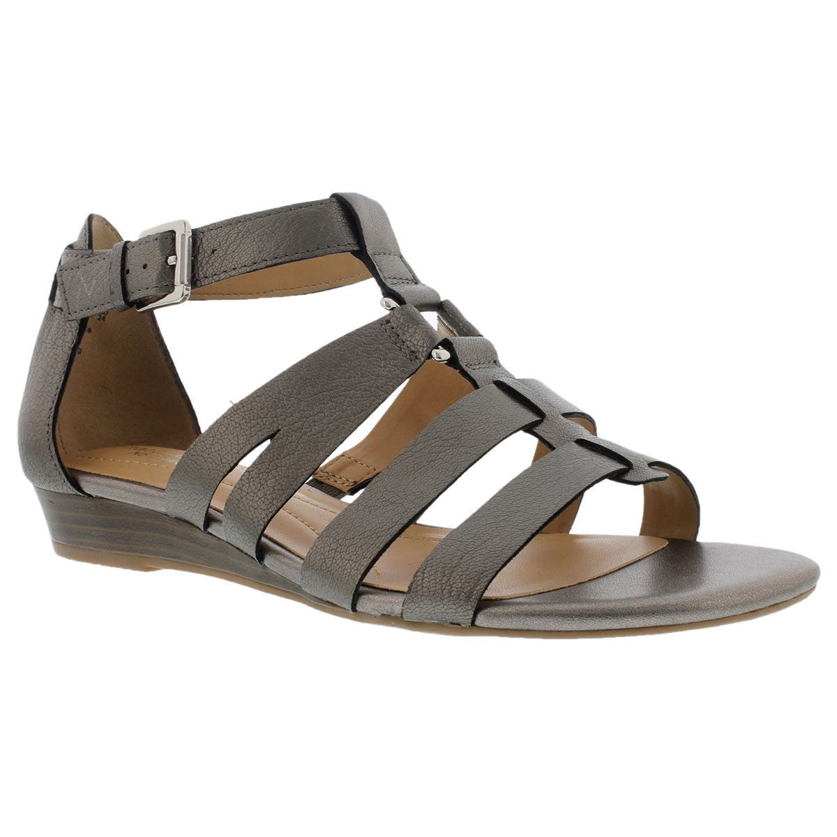 Naturalizer Women's JANSIN pewter gladiator sandals - Wide JANSIN-PWTR