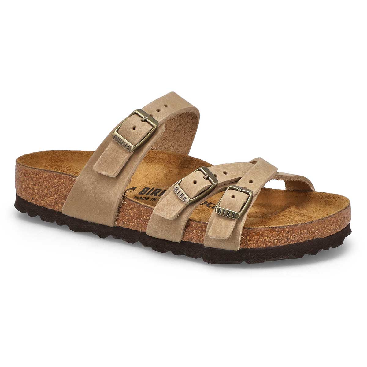 Birkenstock, Sandale en cuir huilé FRANCA OLTR, tabac, femmes