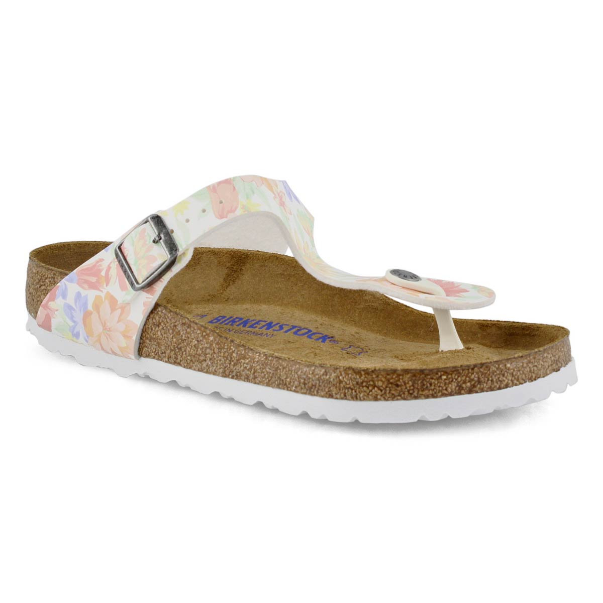 Birkenstock, Tongs GIZEH SF, floral blanc, femmes