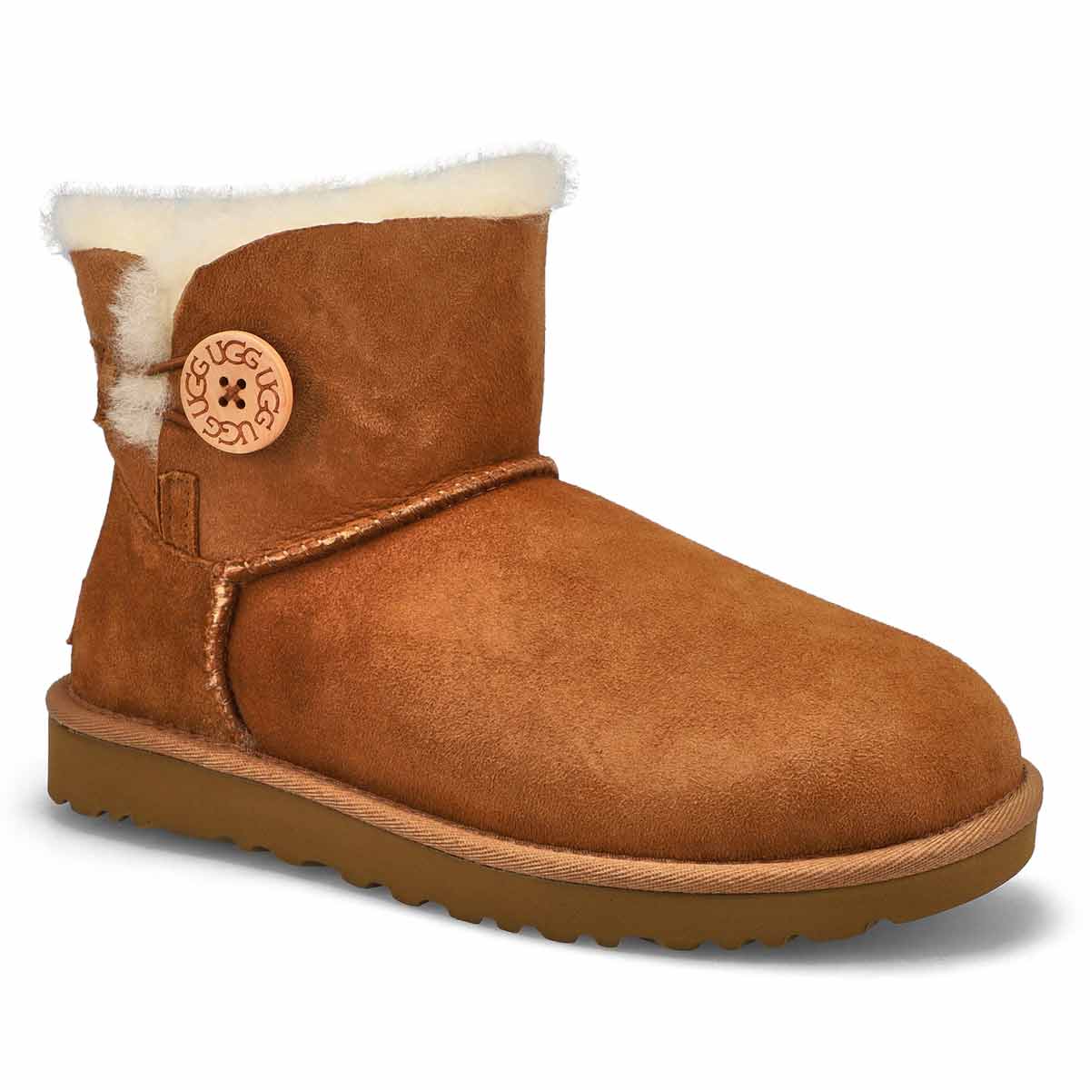 UGG, Botte MINI BAILEY BUTTON II, châtaigne, femmes