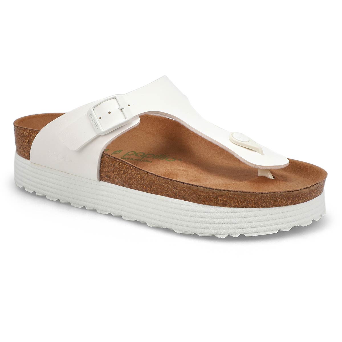 Birkenstock, Tongs GIZEH PLATFORM VEGAN BF, blanc, femmes