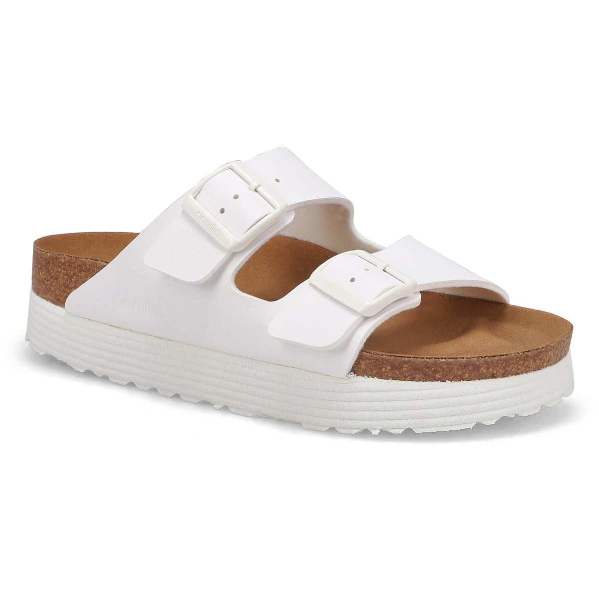 Birkenstock, Women's Arizona Vegan Platform 2 Strap Narrow Sandal - White