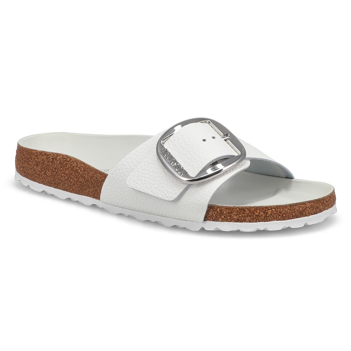 Birkenstock, Sandale étroite à 1 bride en cuir et grosse boucle MADRID BIG BUCKLE, blanc, femmes