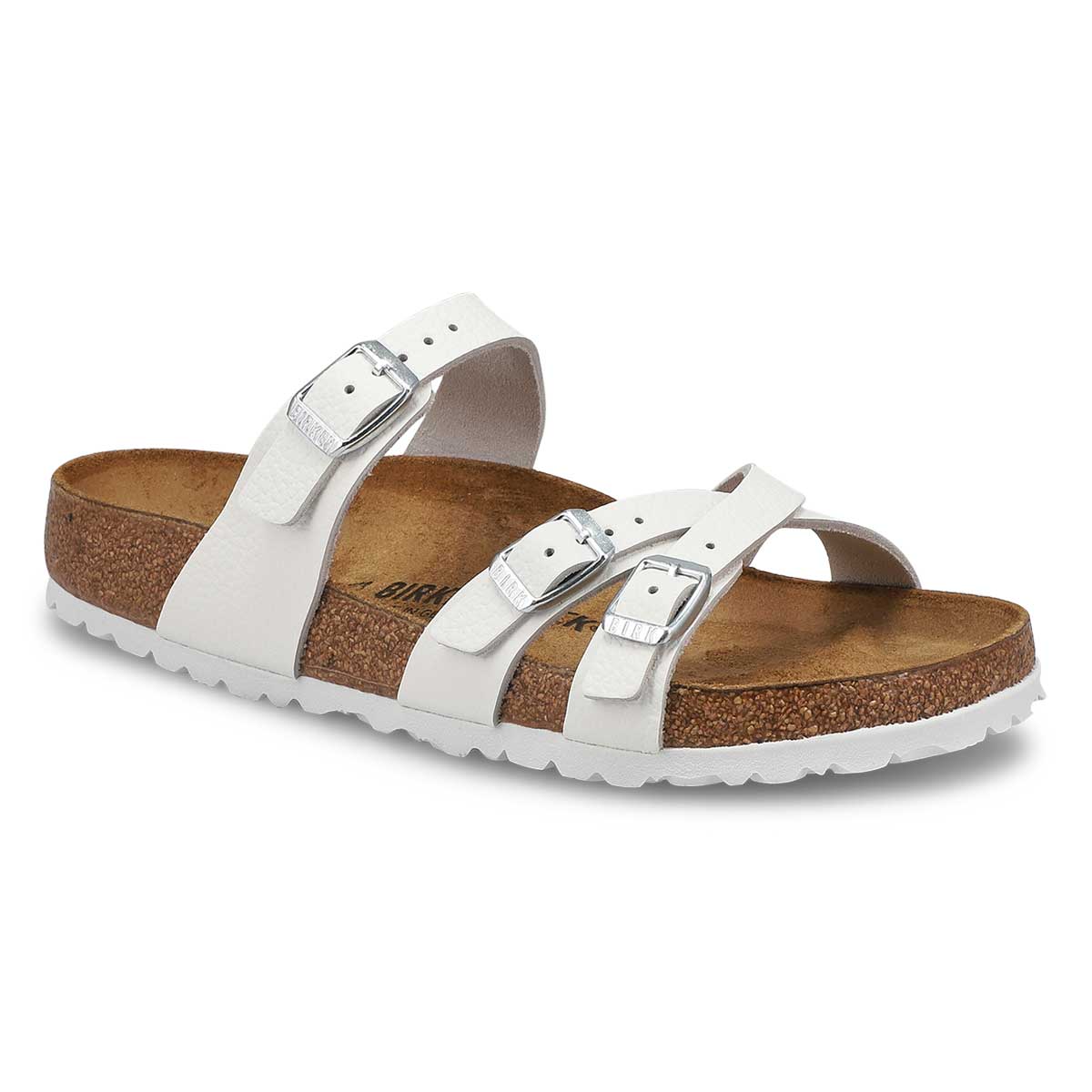 Birkenstock, Women's Franca Leather Buckle Sandal - Antique White