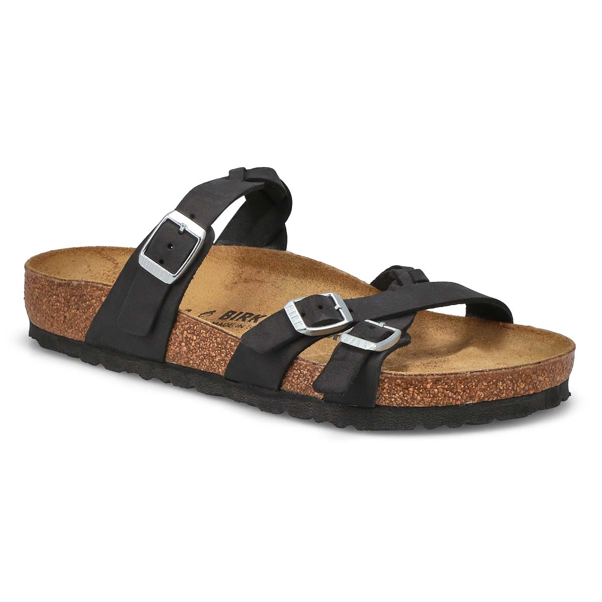 Birkenstock, Sandale en cuir huilé FRANCA BRAID, noir, femmes