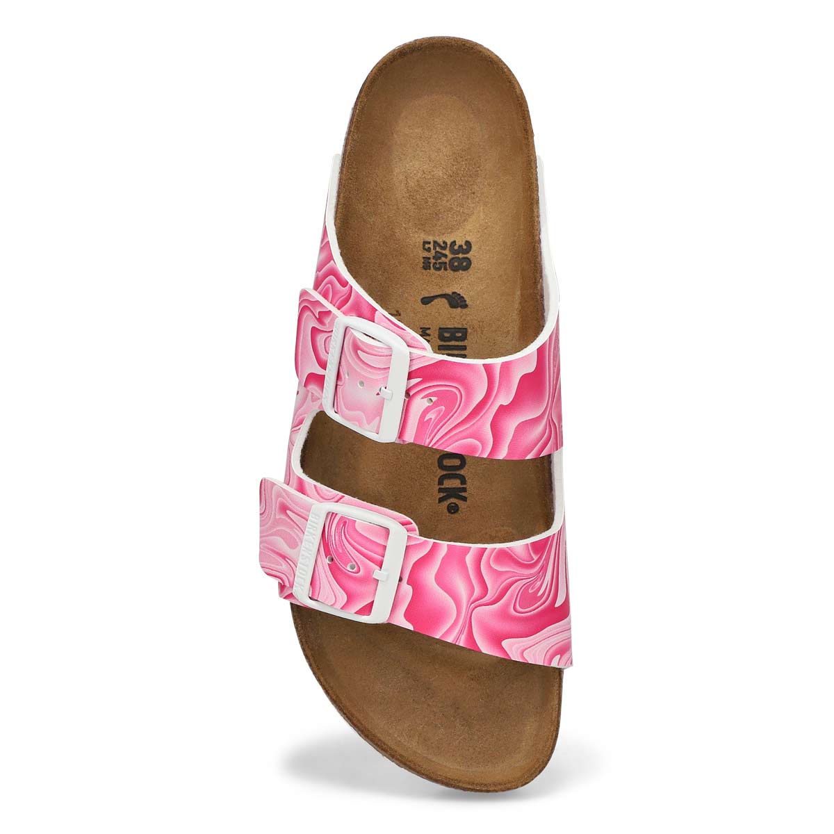 Womens Arizona Birko-Flor Narrow Sandal - Pink/White
