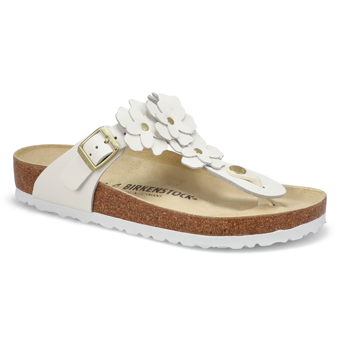 Birkenstock, Tongs GIZEH FLOWERS, blanc, femmes