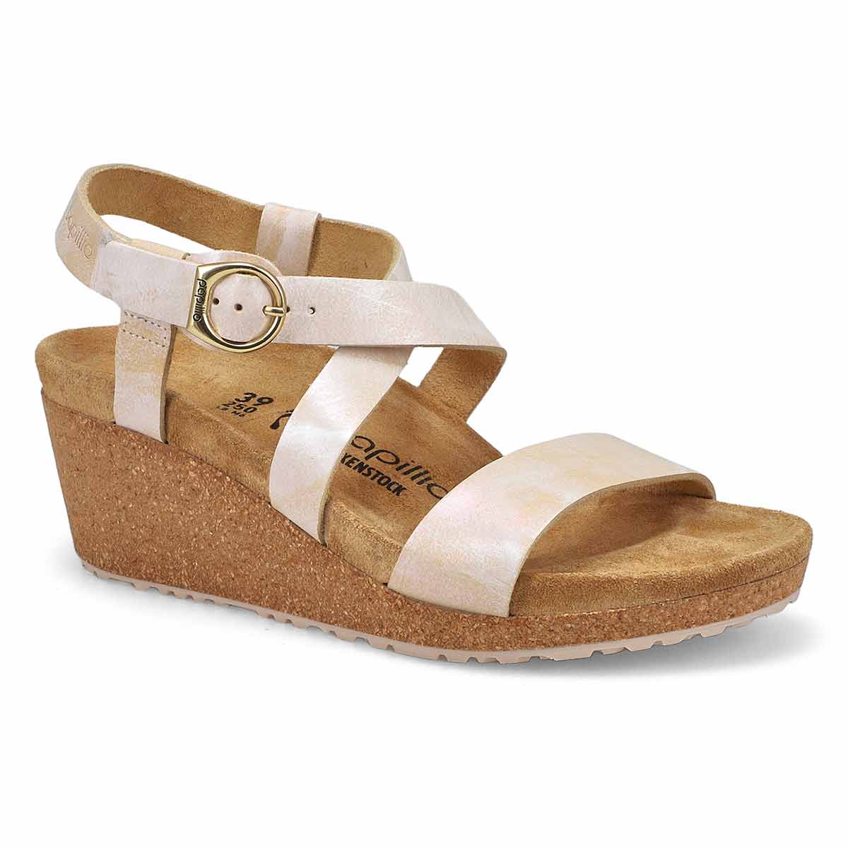 Birkenstock, Sandale compensée SOLEY, argent, femmes - Étroite