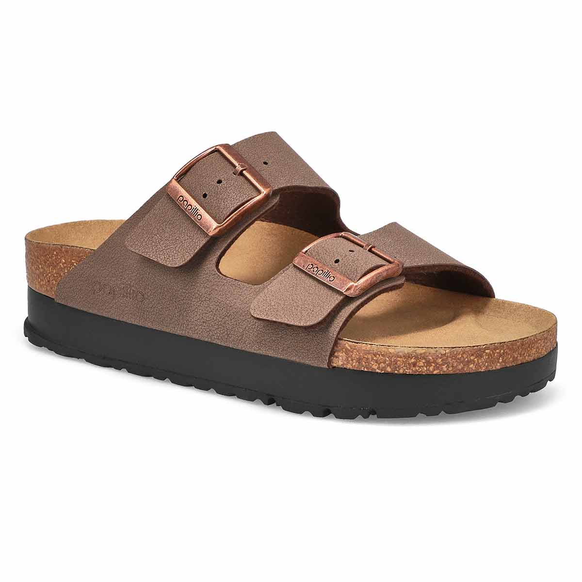 Birkenstock, Sandale étroite ARIZONA VEGAN NARROW PLATFORM, moka, femmes