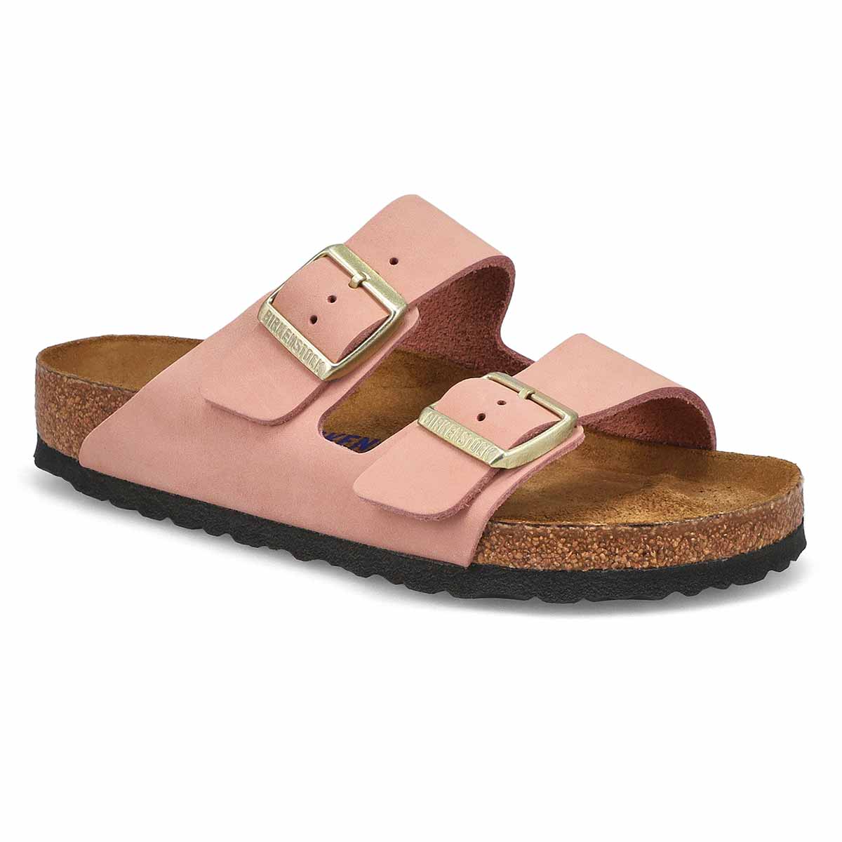 Birkenstock, Birkenstock, Sandale à 2 brides avec assise souple ARIZONA SOFT FOOTBED, nubuck rose, femmes