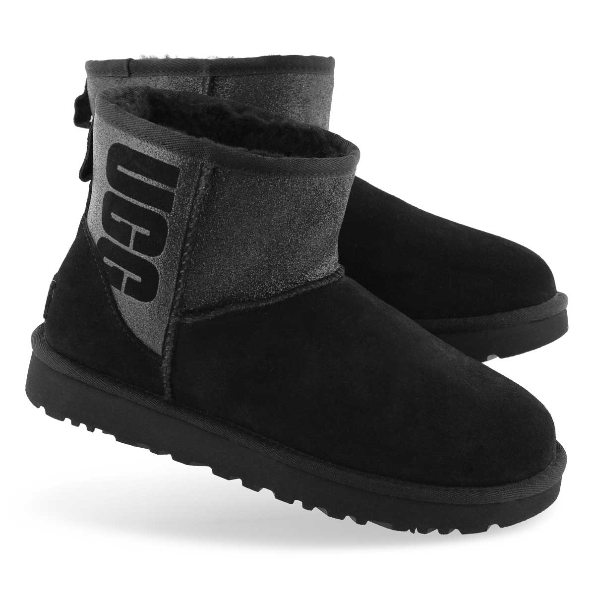 black and silver uggs