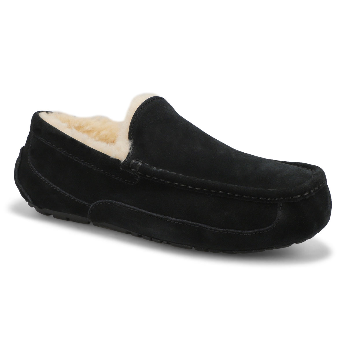 black sheepskin slippers