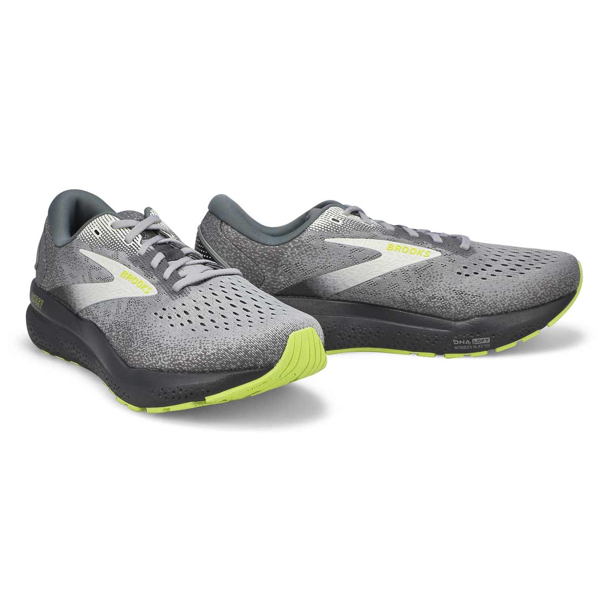 Mens Ghost 16 Lace Up Performance Sneaker - Primer/Grey/Lime