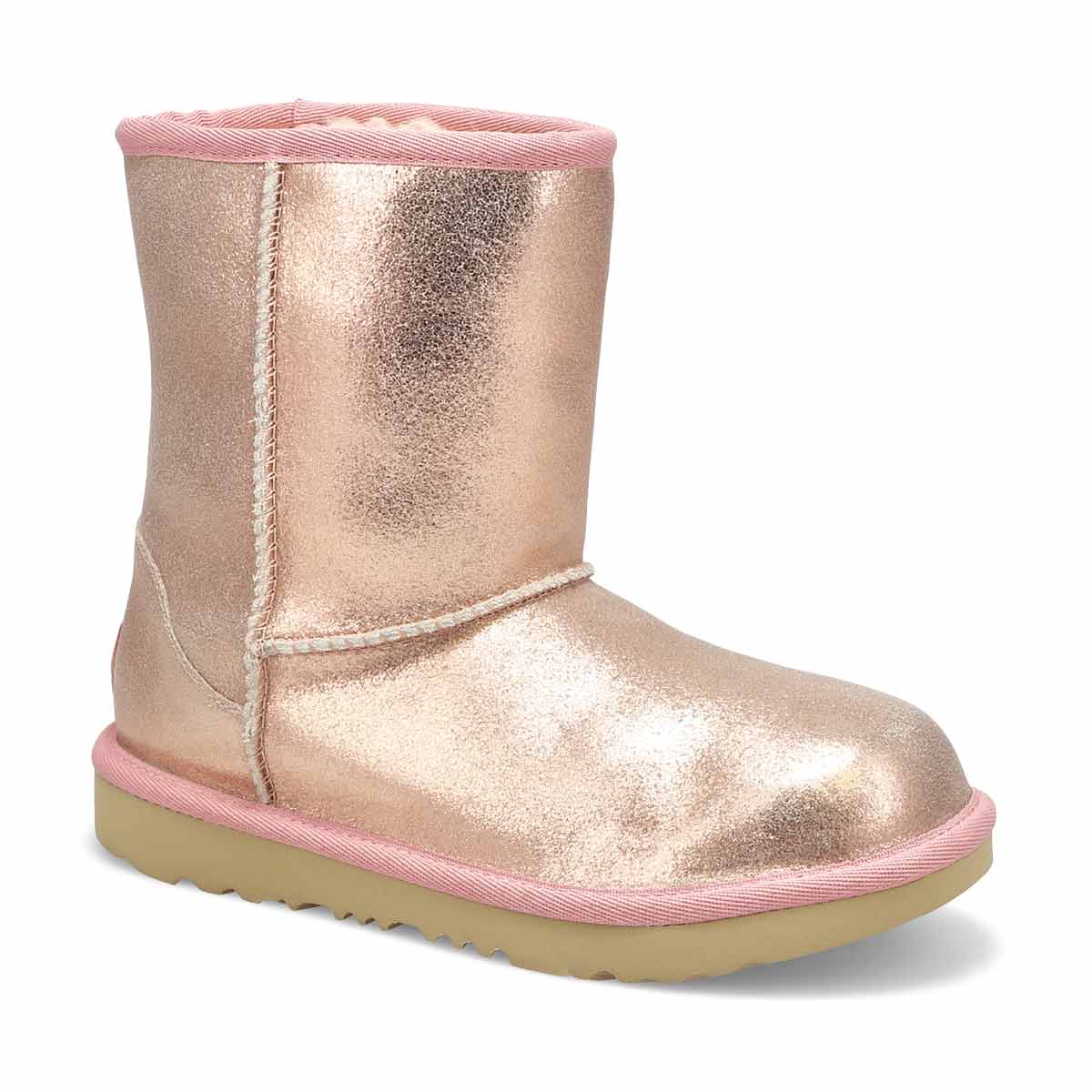 UGG, Botte Classic II Metalic Glitter, or rose, fille