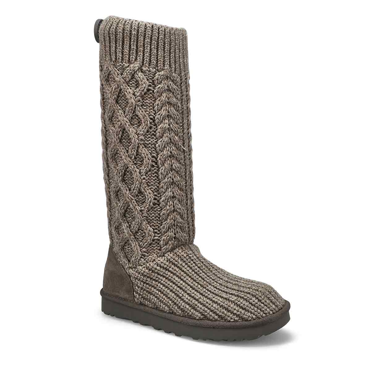 UGG, Women's Classic Cardi Cabled Knit Boot - Grey