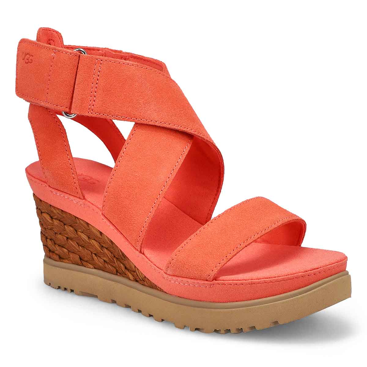 UGG, UGG, Sandale compensée ILEANA WEDGE, corail éclatant, femmes