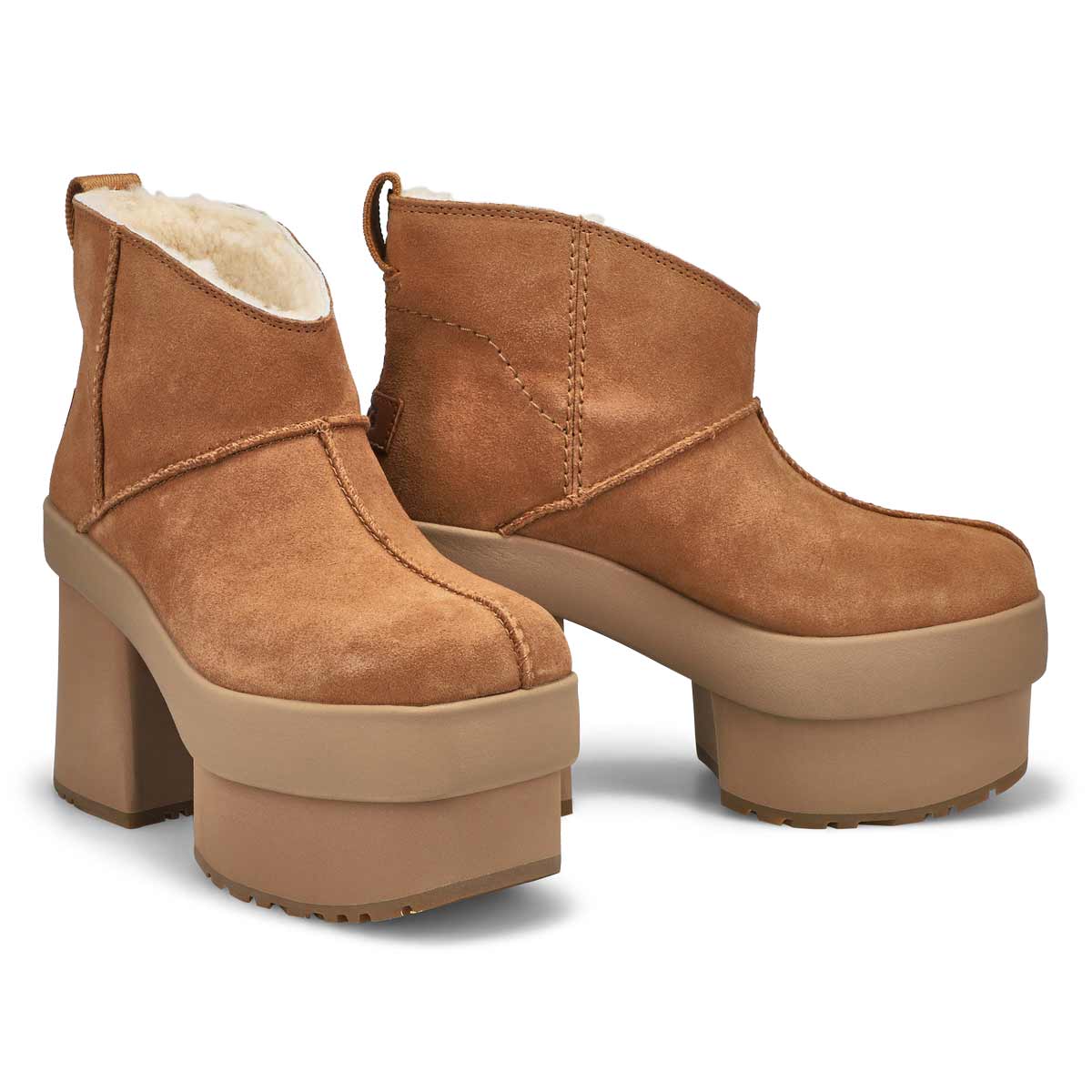 Womens New Heights Platform Mini Boot - Chestnut