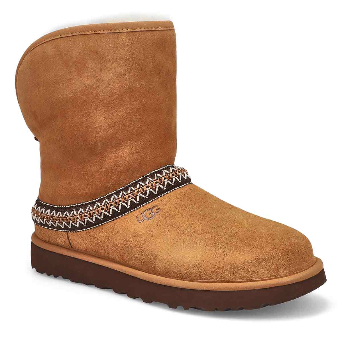 Womens Classic Short Crescent Boot - Chestnut