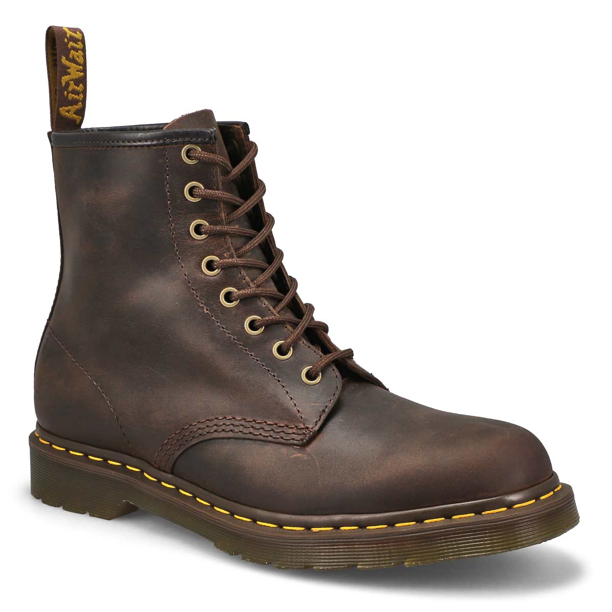 DrMartens, DrMartens, Botte 1460 à 8 œillets en cuir Crazyhorse, brun, hommes