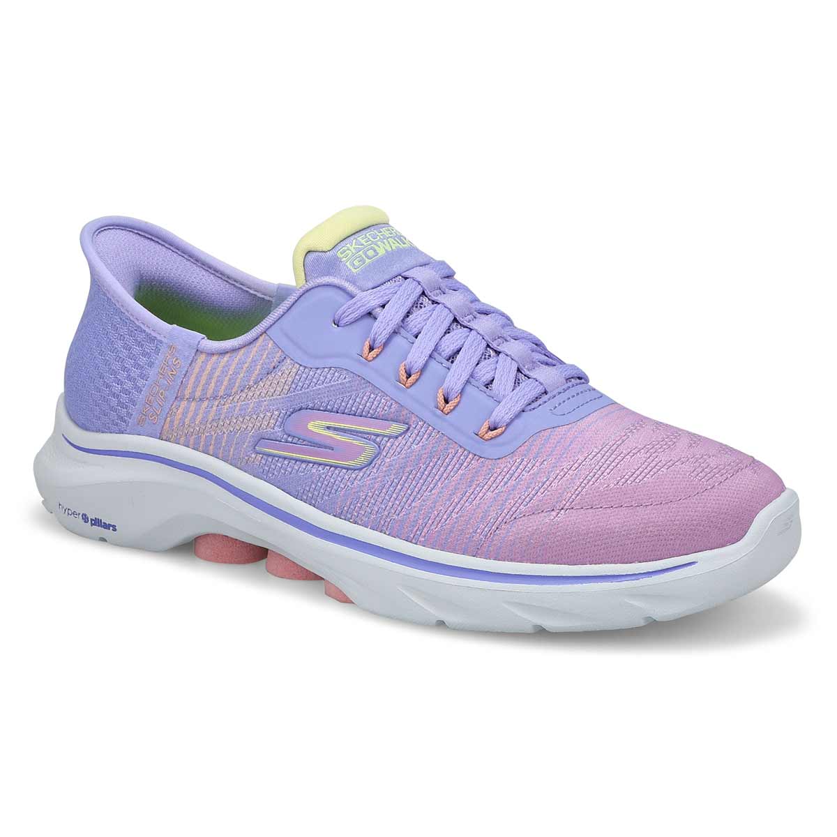 Skechers, Skechers, Women's  Go Walk 7 Lace Up Slip-Ins Sneaker - Lavender Multi