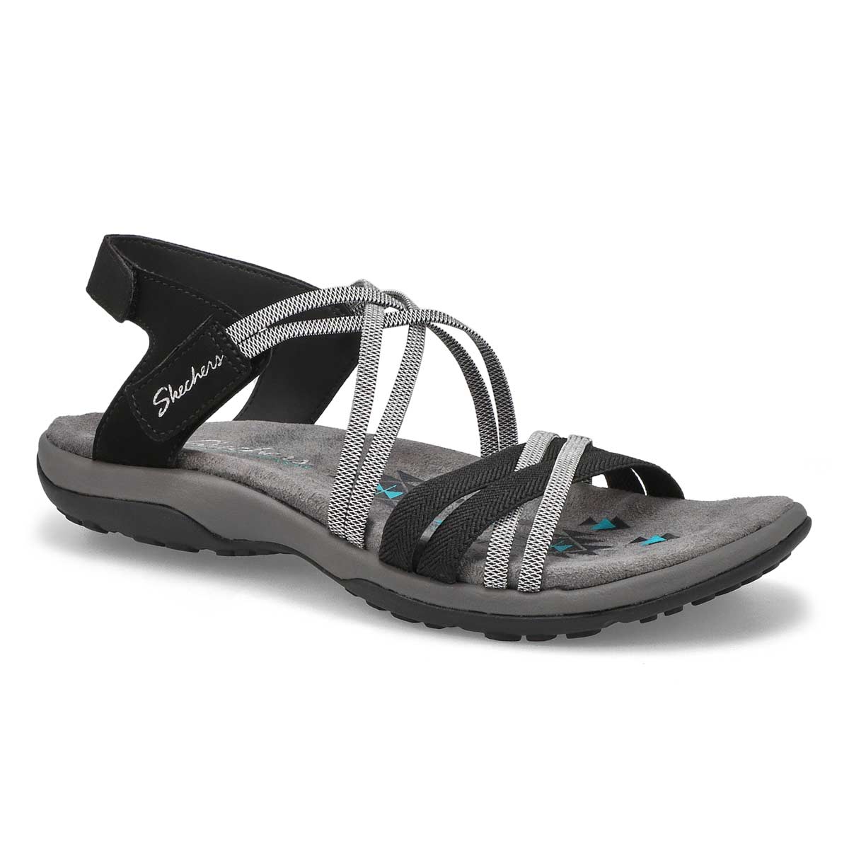 Skechers, Women's Reggae Slim Sandal - Black Charcoal