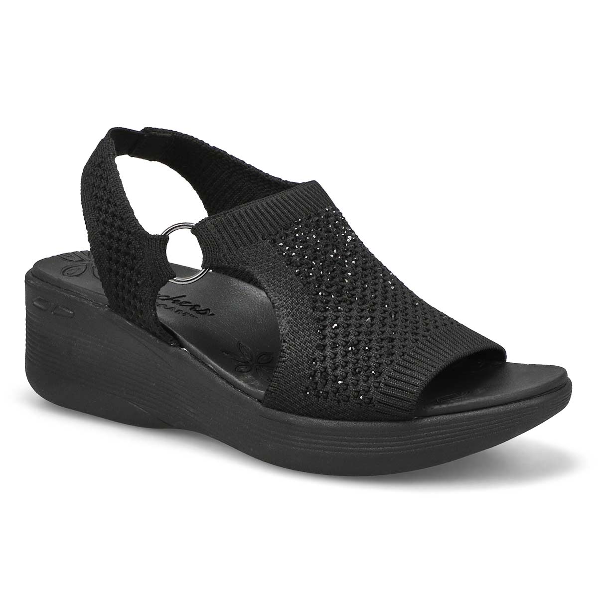 Womens Pier-Lite Wedge Casual Sandal - Black