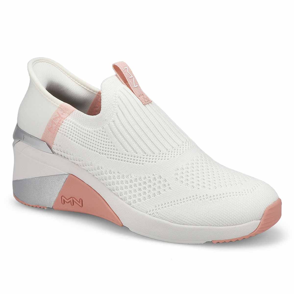 Skechers, Women's Mark Nason A Wedge Crecent Slip-Ins Sneaker - White Pink