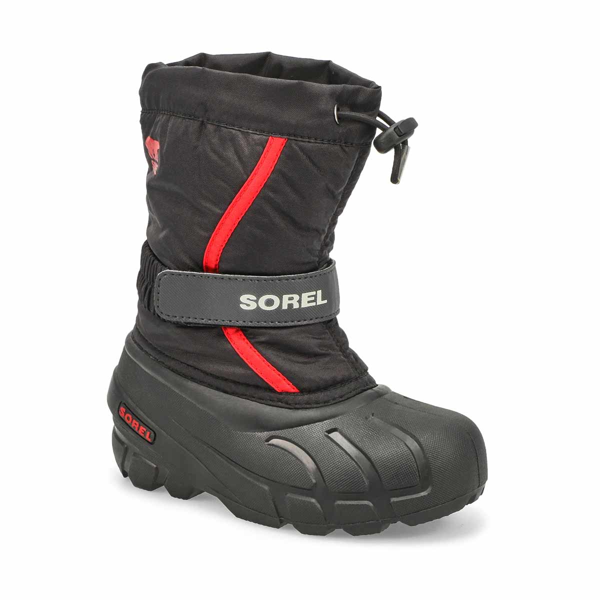 Sorel, Kids' Flurry Pull On Winter Boot - Black Red