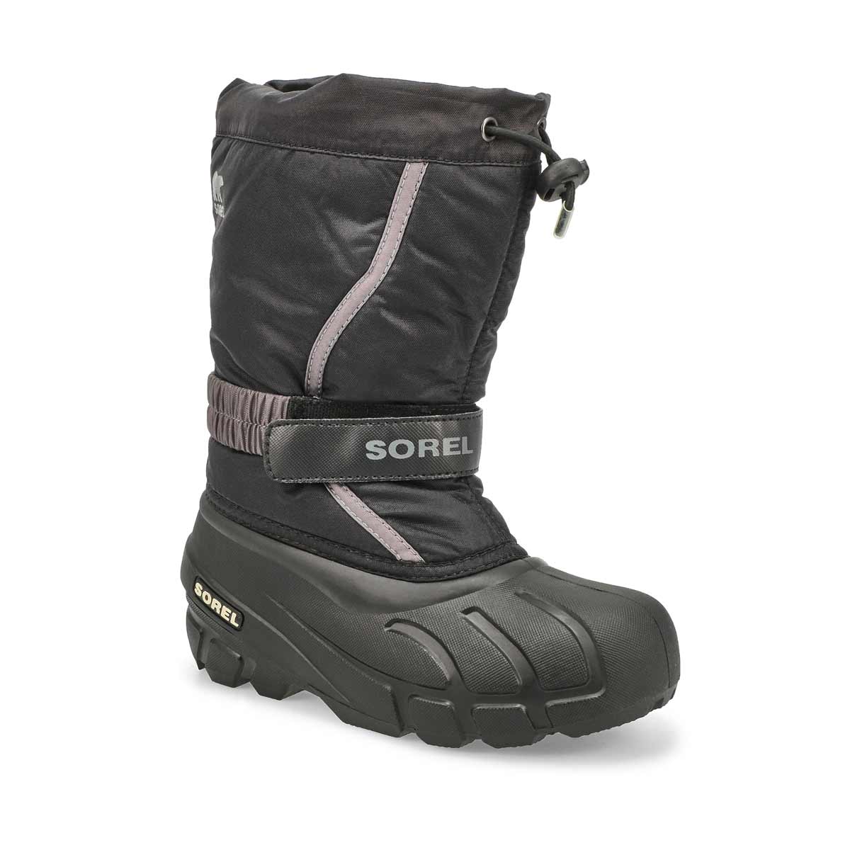 Sorel, Kids' Flurry Pull On Winter Boot - Black Grey