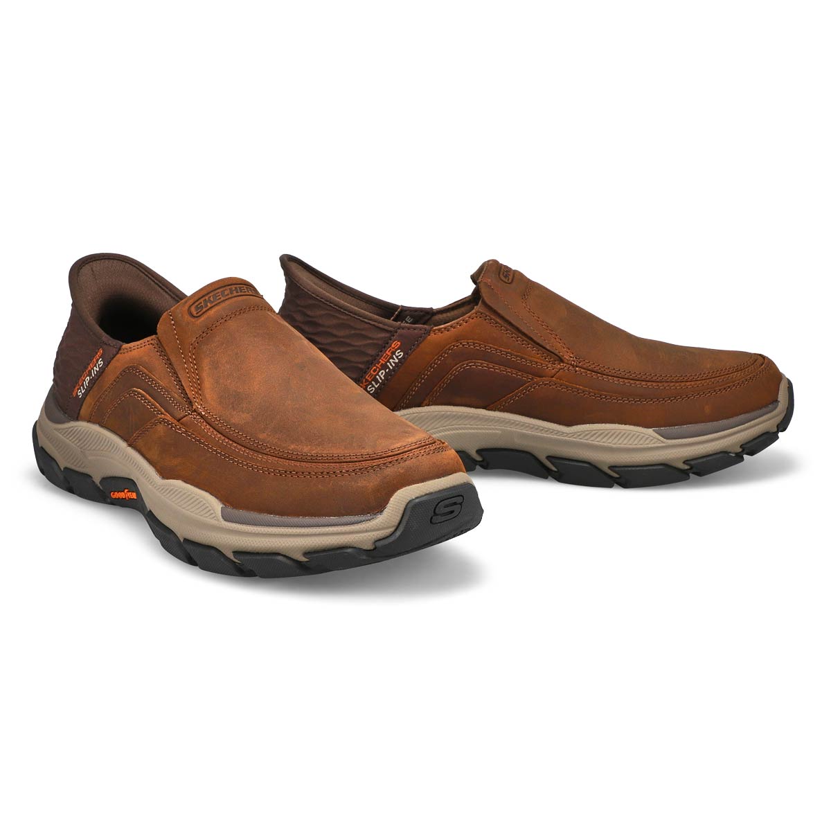 Mens Respected Elgin Slip-Ins Wide Casual Shoe - Brown