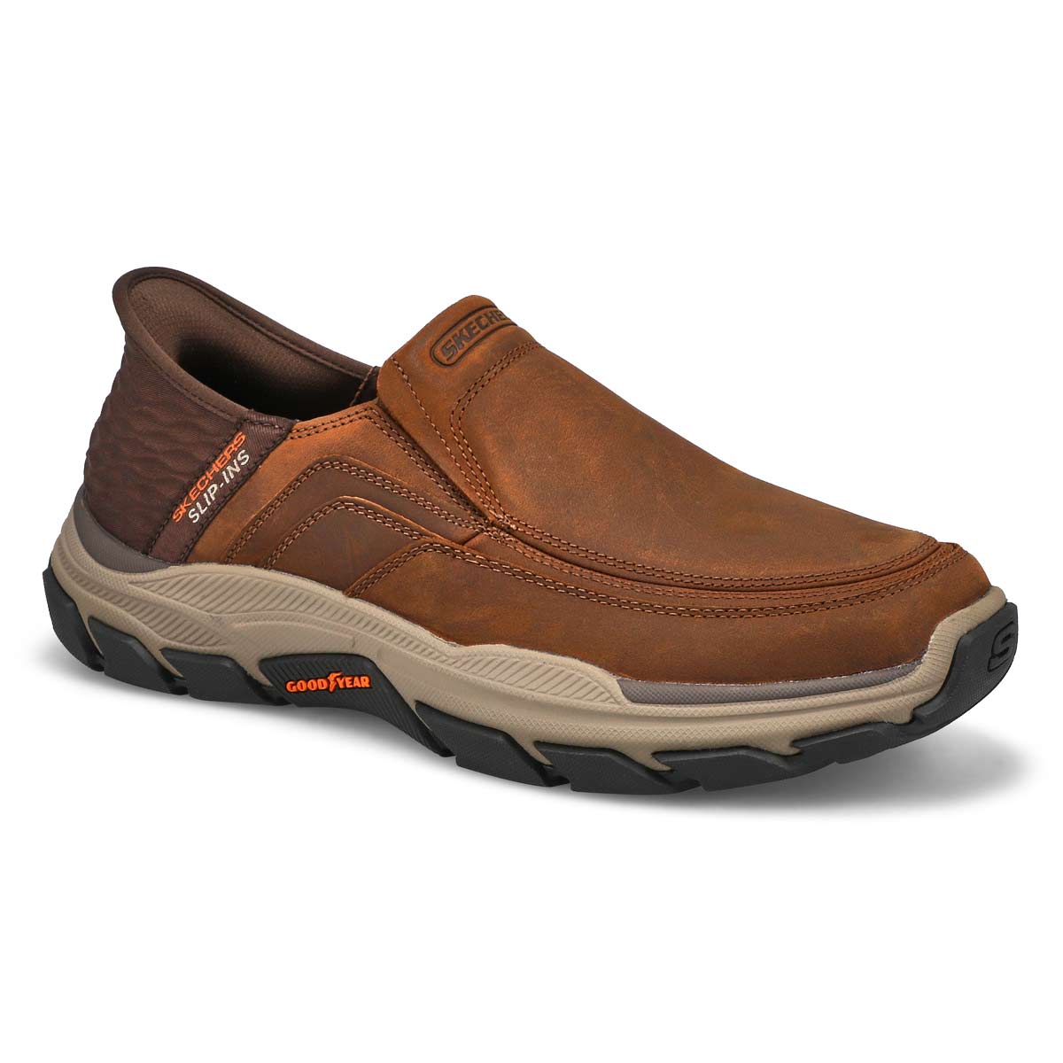 Mens Respected Elgin Slip-Ins Wide Casual Shoe - Brown