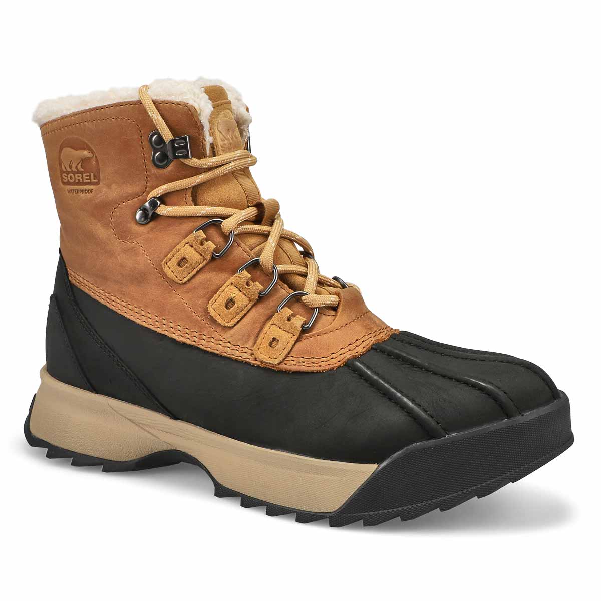 Sorel, Men's Scout 87 Lux Waterproof Boot - Caribou Buff Black