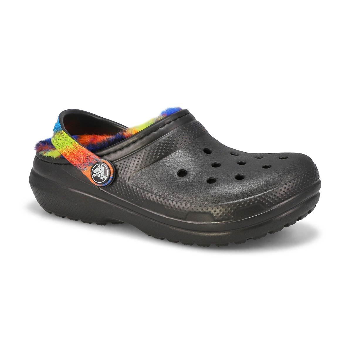 Crocs, Sabot de confort doublé CLASSIC LINED, noir multi, enfants