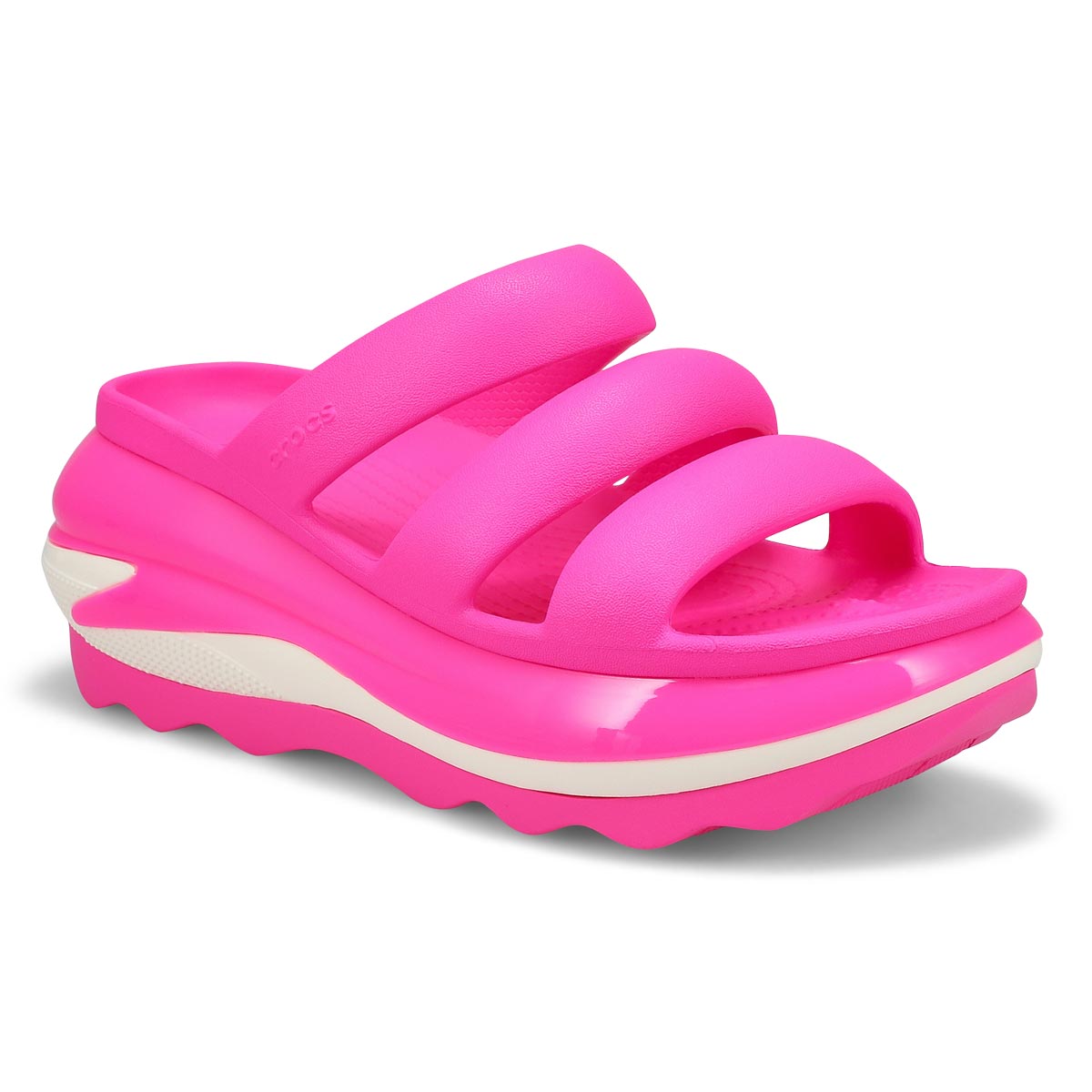 Crocs, Women's Mega Crush Triple Strap Platform Sandal - Pink Crush