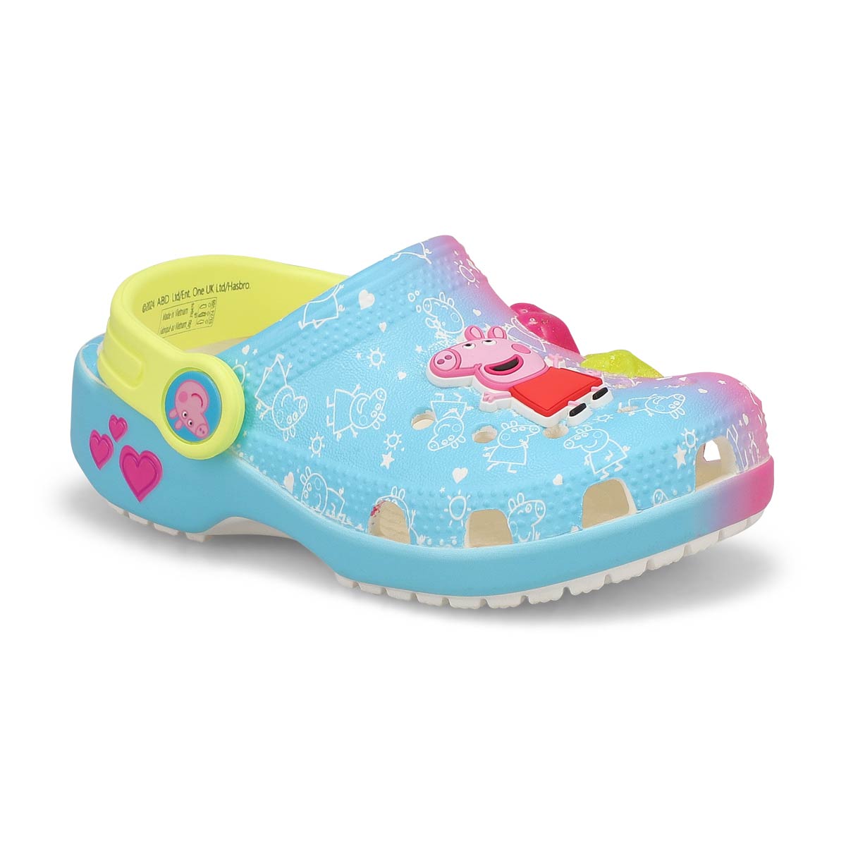 Crocs, Kids'  Peppa Pig Classic EVA Comfort Clog - Blue Multi