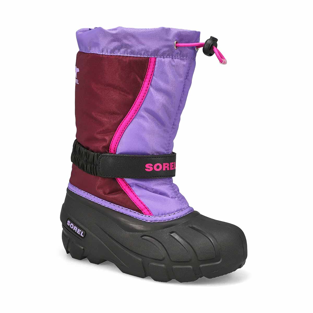 Sorel, Girls'  Flurry Pull On Winter Boot - Purple Dahlia Paisley