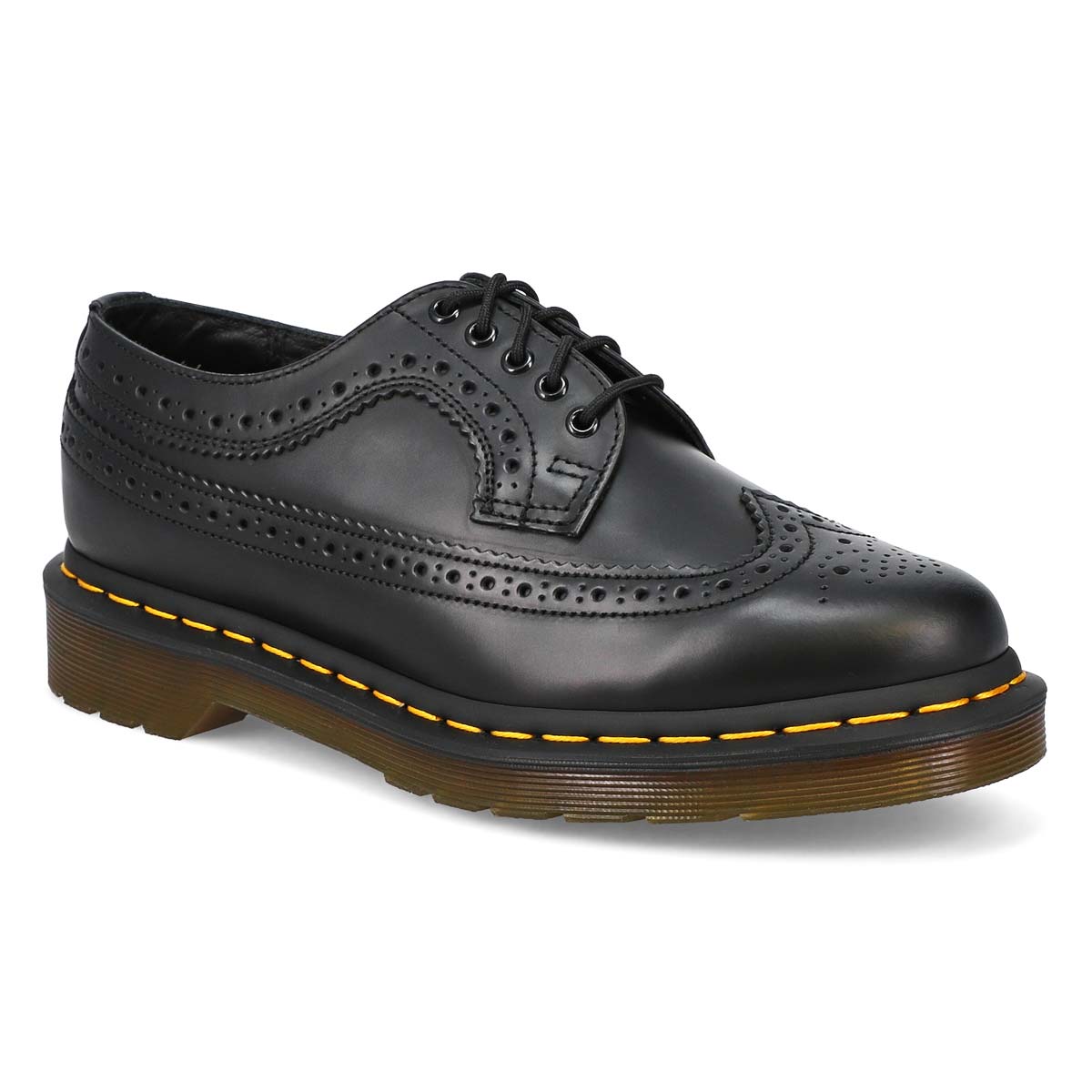 DrMartens, DrMartens, Chaussure Derby 3989 Yellow Stitch noir femmes