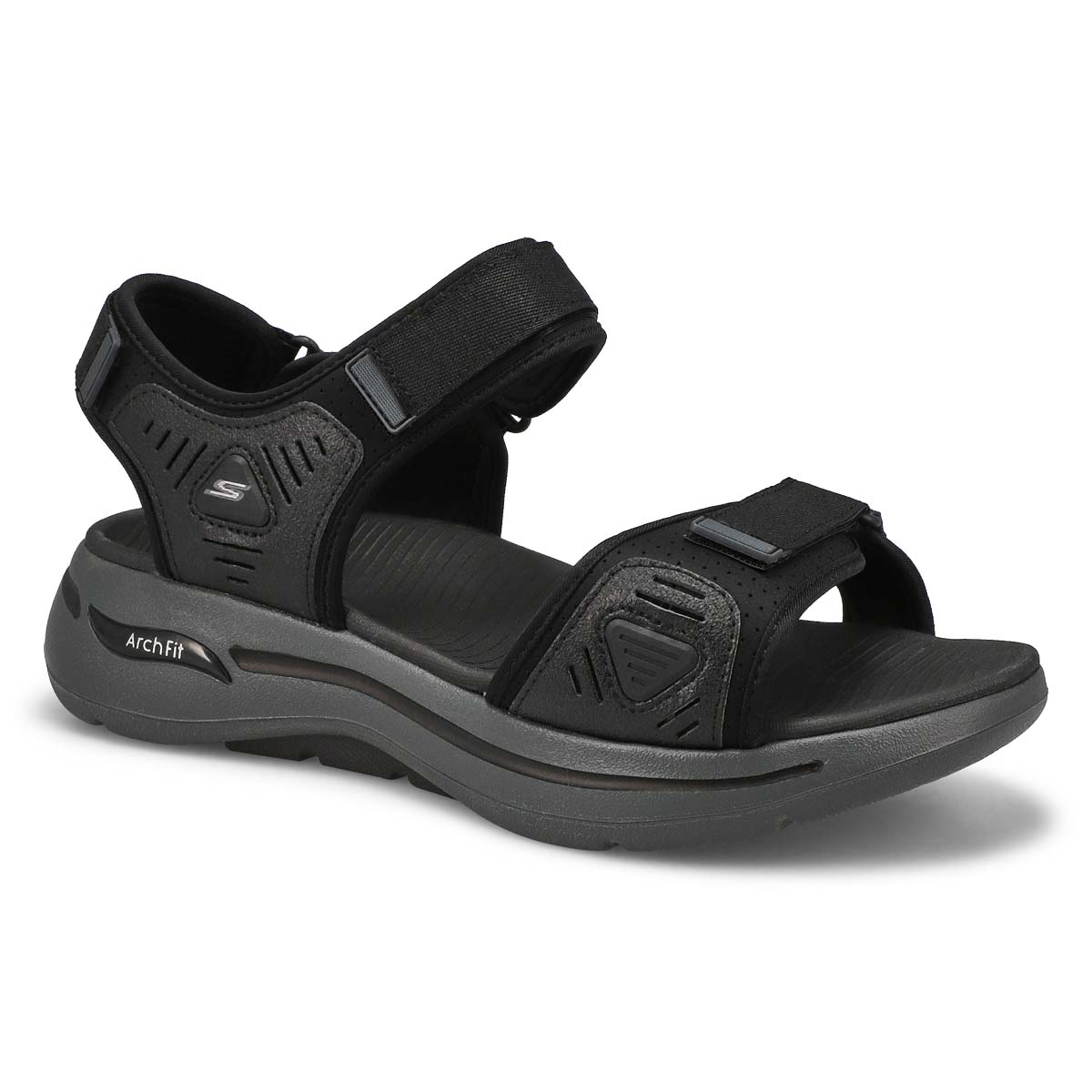 Skechers, Skechers, Men's Gowalk Arch Fit Wide Sandal - Black Charcoal