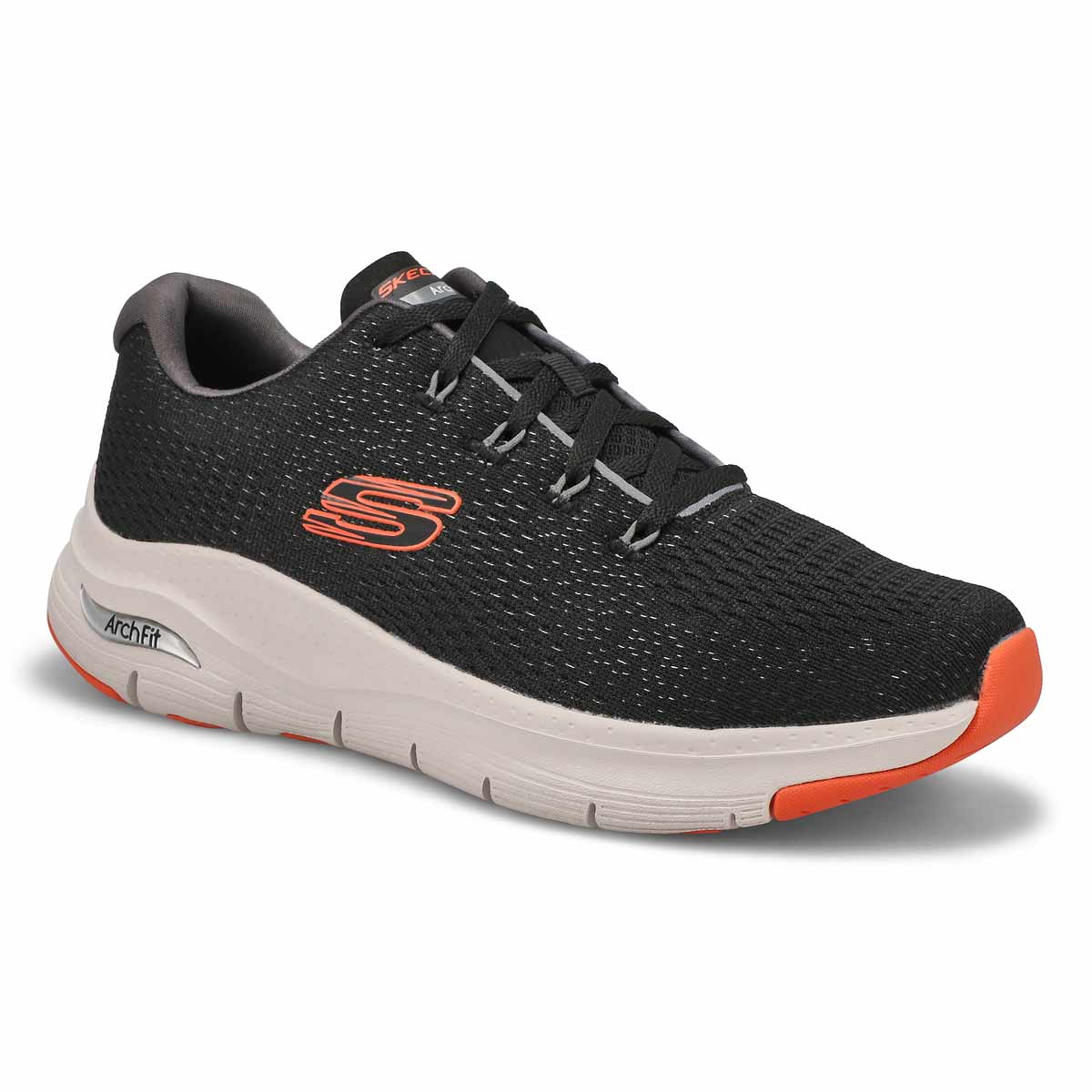 Skechers, Men's Arch Fit Lace Up Sneaker - Black Orange