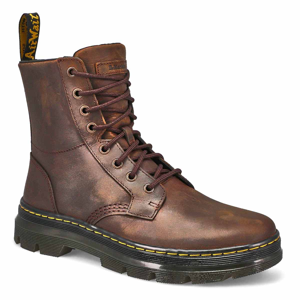 DrMartens, DrMartens, Botte militaire à lacets COMBS, brun foncé, unisexe