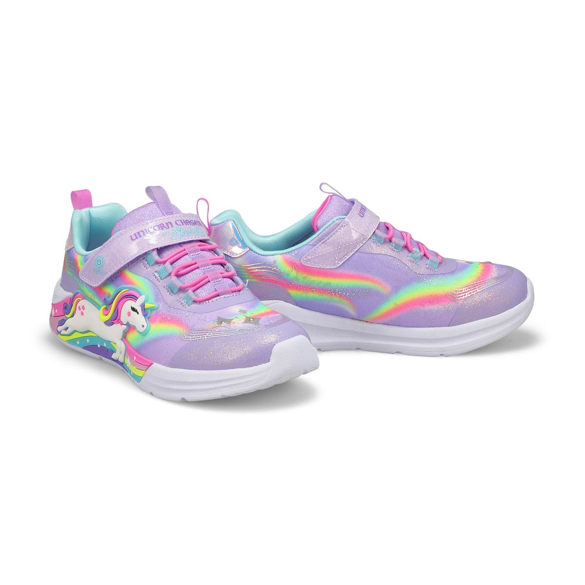 Girls  Unicorn Chaser Light Up Sneaker - Lavender/Multi