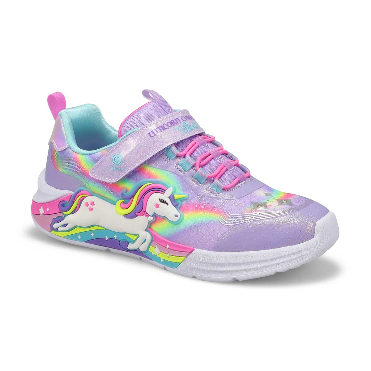 Girls  Unicorn Chaser Light Up Sneaker - Lavender/Multi