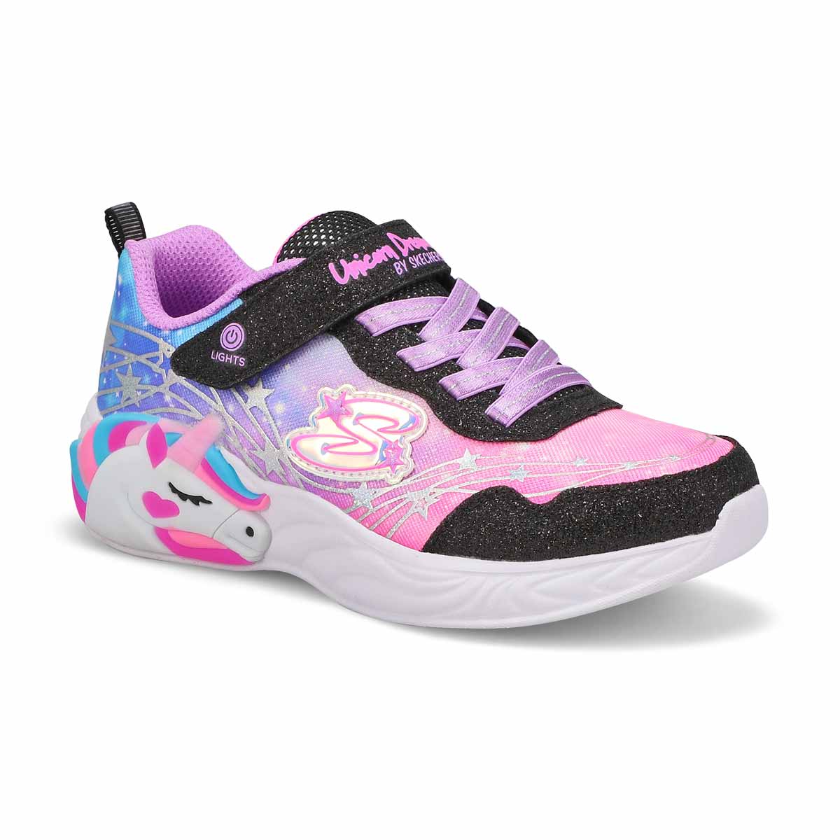 Skechers, Baskets à lumières S-LIGHTS UNICORN DREAMS, noir multi, filles