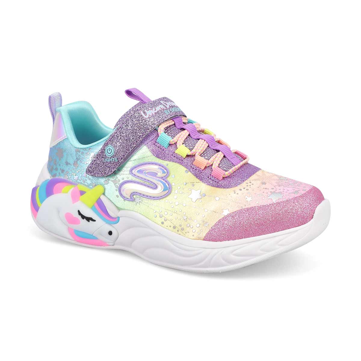 Skechers, Girls' Unicorn Dreams Sneaker - Purple Multi