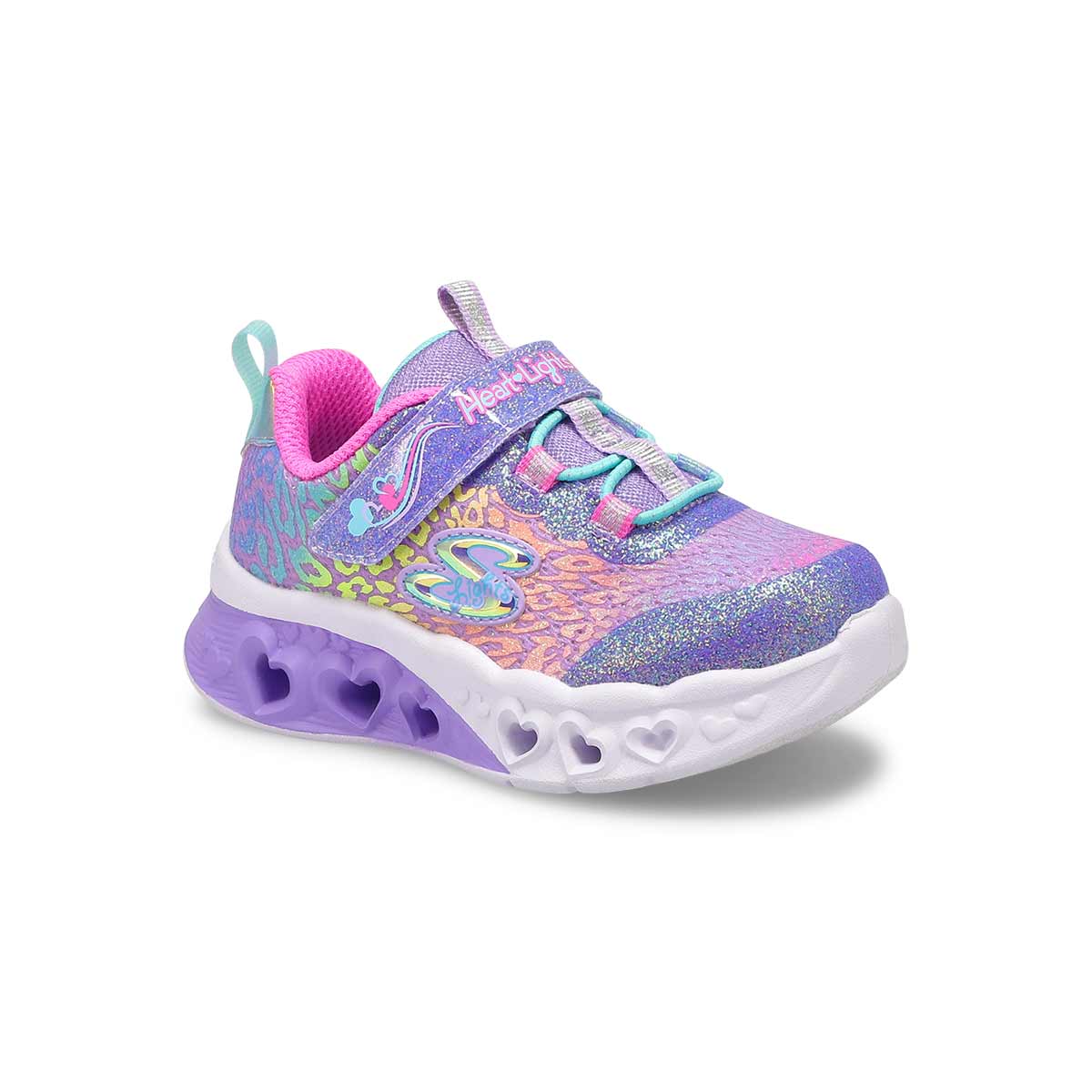 Skechers, Infant's G Flutter Heart Lights -Loves Wild Light Up Sneaker - Lavender Multi