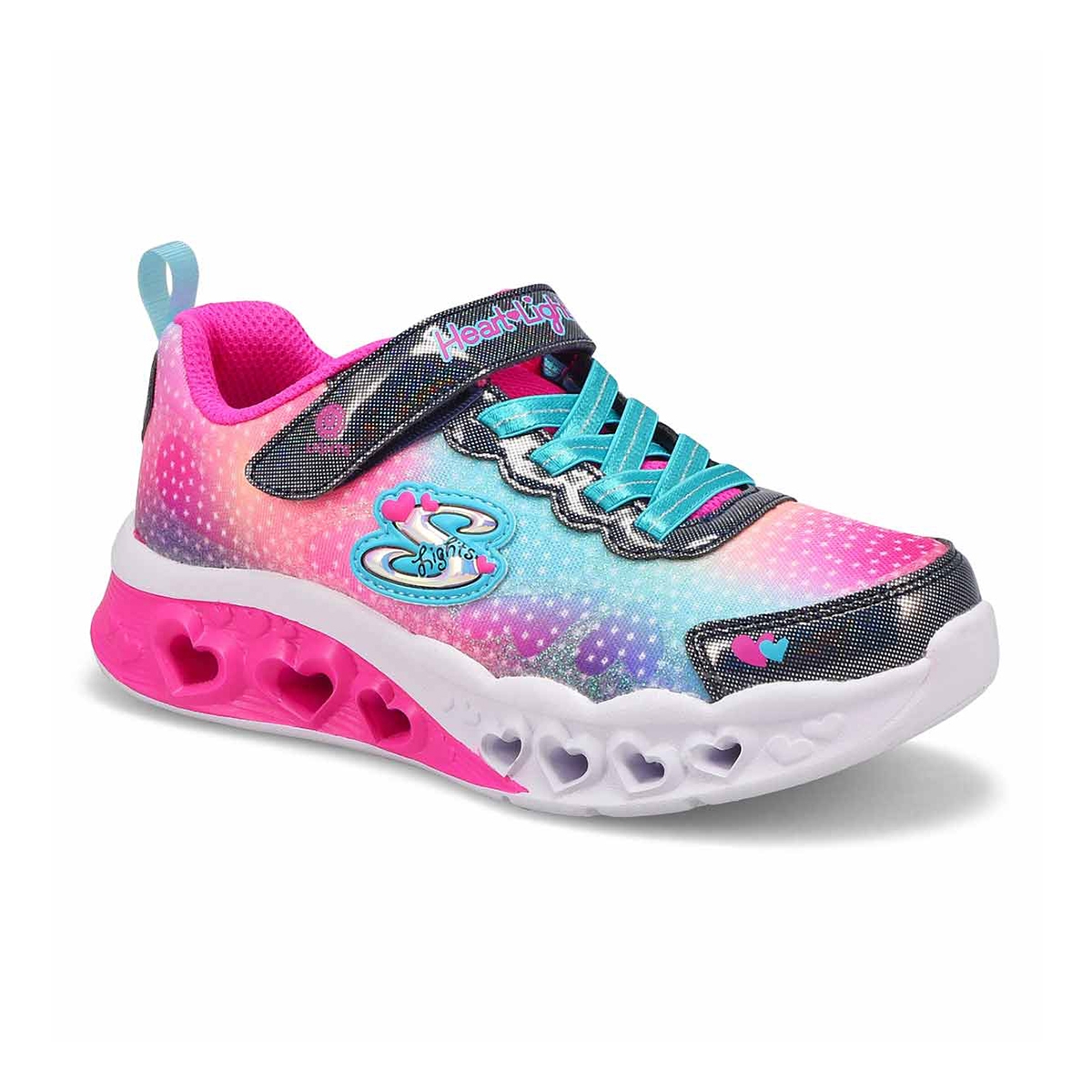 Skechers, Girls' Flutter Hearts Lights Simply Love Light Up Sneaker - Navy Multi