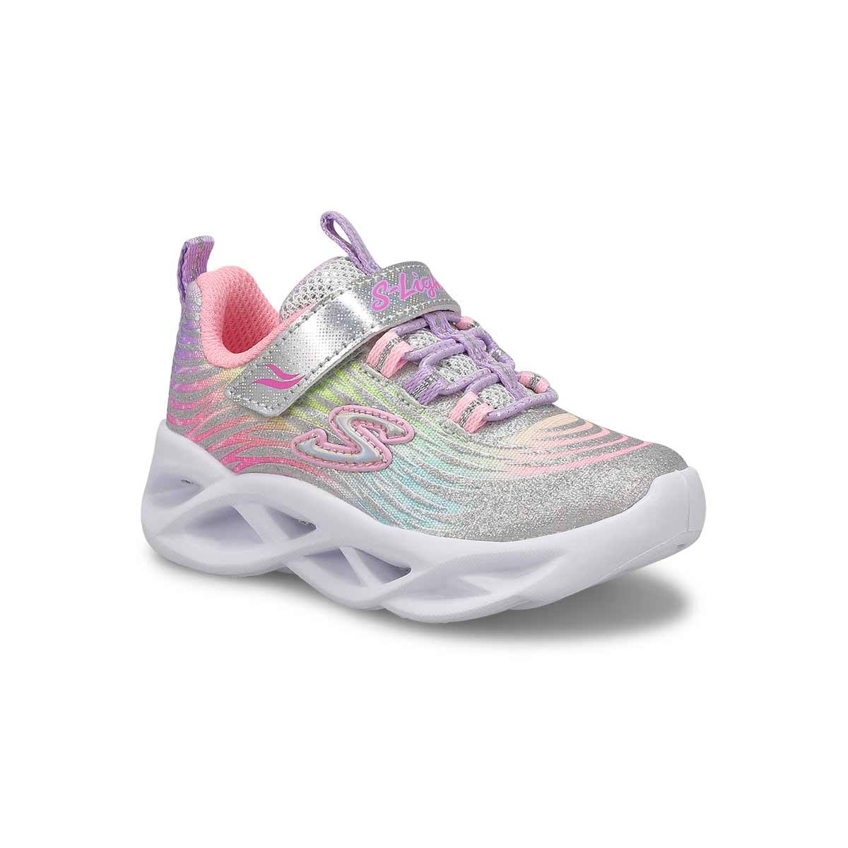 Skechers, Infants' Twisty Brights - Mystical Bliss Light Up Sneaker - Silver Multi