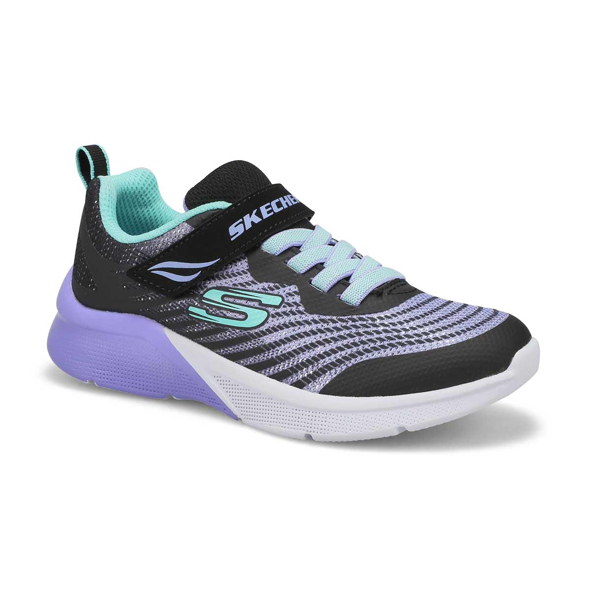 Skechers, Girls' Microspec Rejoice Racer Sneaker - Black Multi