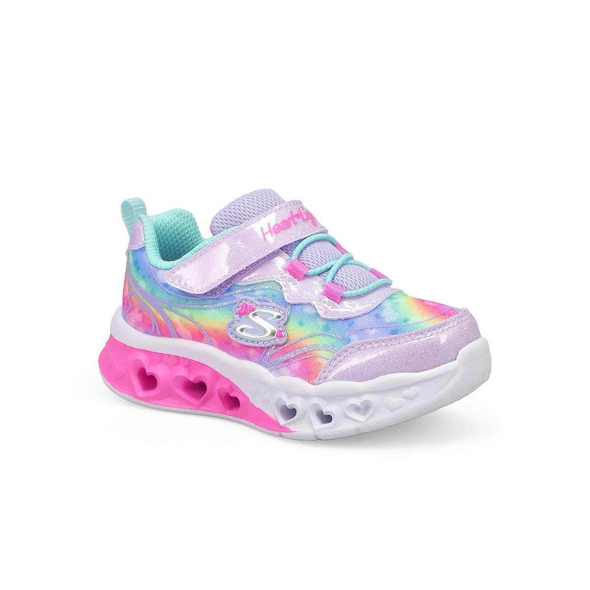 Skechers, Infants' G Flutter Heart Lights Groovy Swirl Sneaker - Lavender Aqua